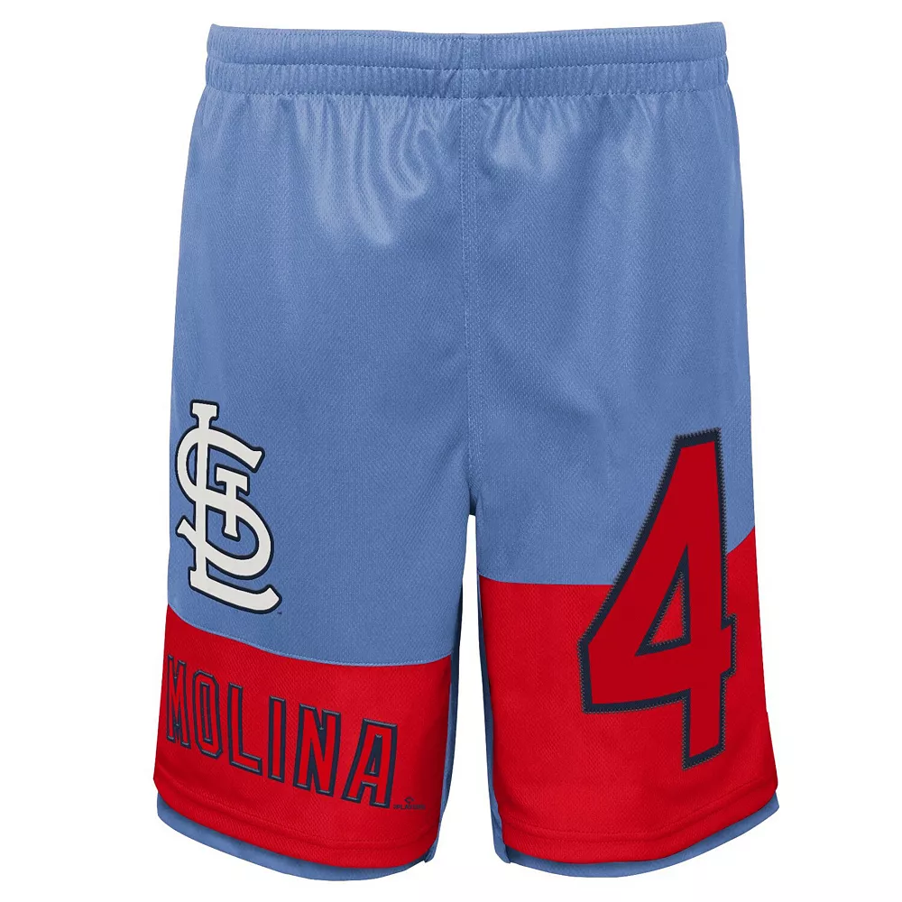 Youth Yadier Molina Light Blue St. Louis Cardinals Pandemonium Name & Number Shorts 3 Youth Yadier Molina Light Blue St. Louis Cardinals Pandemonium Name & Number Shorts - Image 3