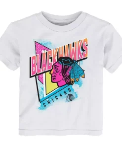 Toddler White/Pink Chicago Blackhawks Wave Breaker T-Shirt & Shorts Set -MLB Shop 5820795 ALT2