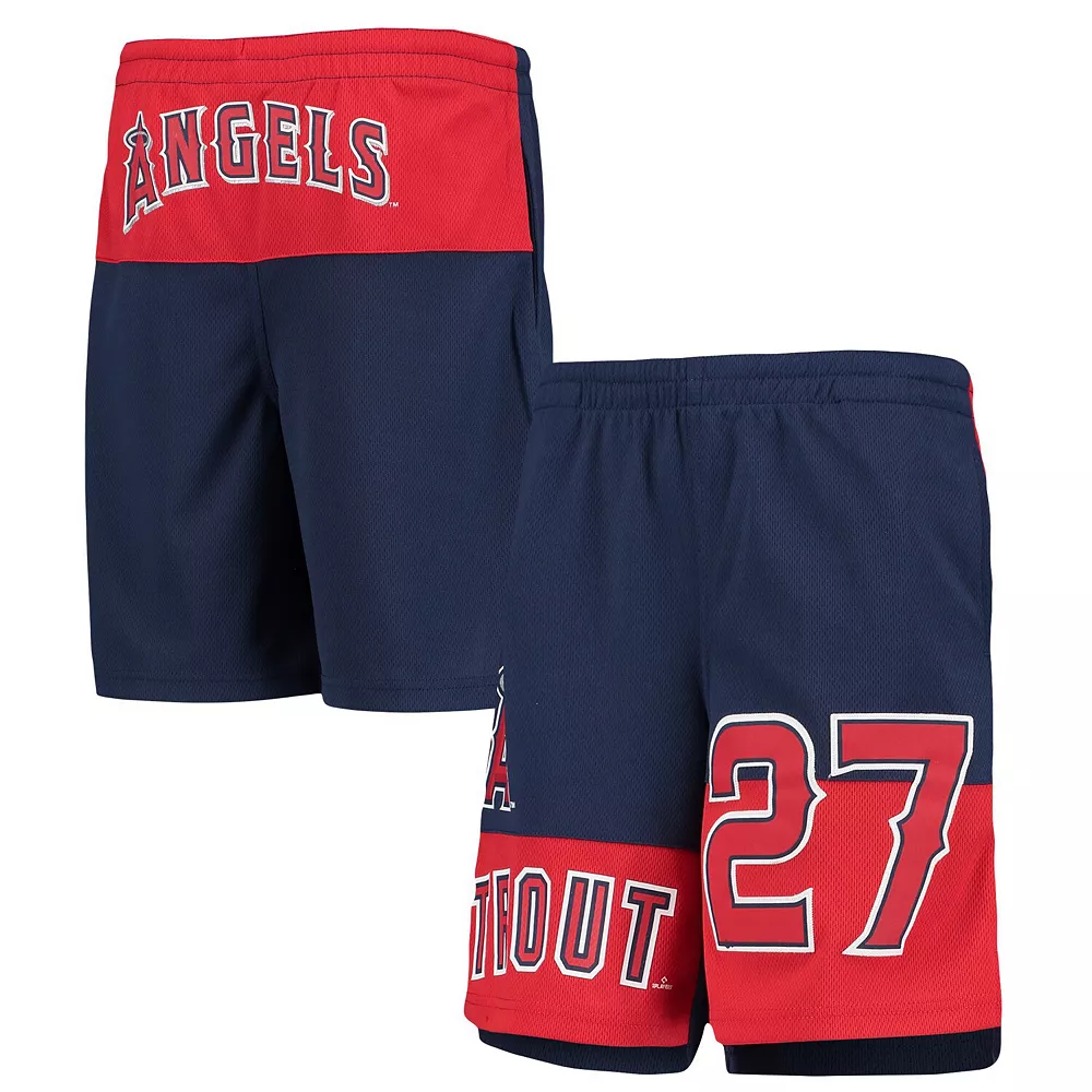 Youth Mike Trout Navy Los Angeles Angels Pandemonium Name & Number Shorts 2 Youth Mike Trout Navy Los Angeles Angels Pandemonium Name & Number Shorts - Image 2