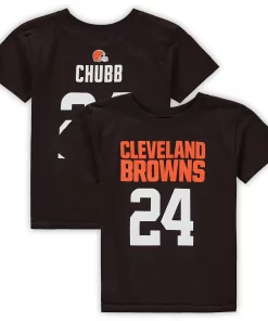 Alternative view of Preschool Nick Chubb Brown Cleveland Browns Mainliner Player Name & Number T-Shirt