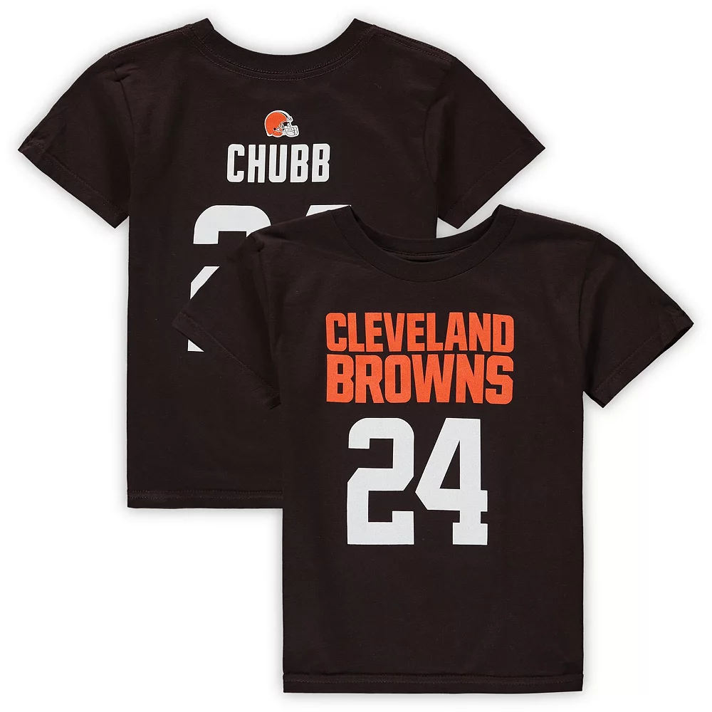 Preschool Nick Chubb Brown Cleveland Browns Mainliner Player Name & Number T-Shirt 2 Preschool Nick Chubb Brown Cleveland Browns Mainliner Player Name & Number T-Shirt - Image 2