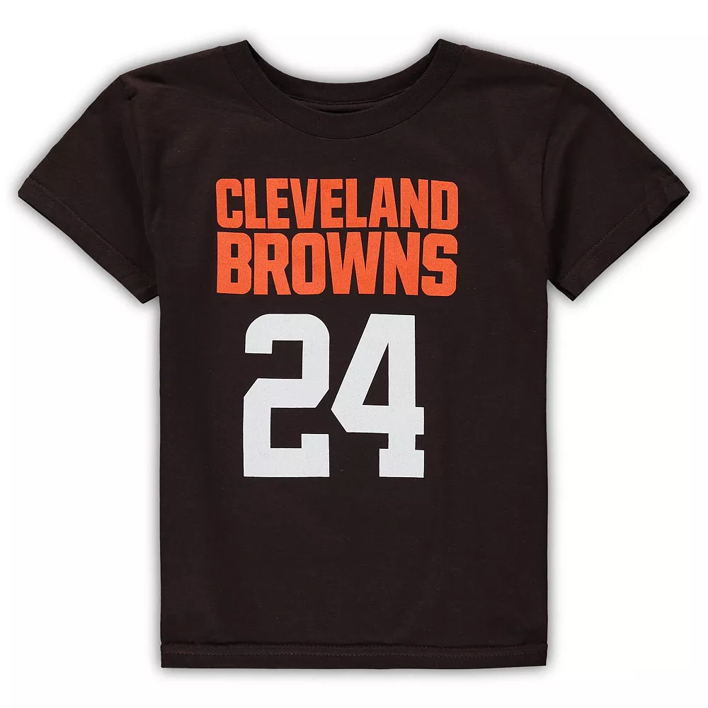 Preschool Nick Chubb Brown Cleveland Browns Mainliner Player Name & Number T-Shirt 3 Preschool Nick Chubb Brown Cleveland Browns Mainliner Player Name & Number T-Shirt - Image 3