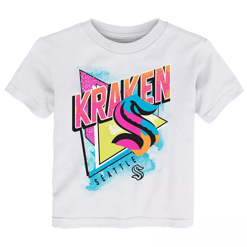 Preschool White/Light Blue Seattle Kraken Wave Breaker T-Shirt & Shorts Set 3 Preschool White/Light Blue Seattle Kraken Wave Breaker T-Shirt & Shorts Set - Image 3