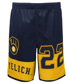 Youth Christian Yelich Navy Milwaukee Brewers Pandemonium Name & Number Shorts 5 Youth Christian Yelich Navy Milwaukee Brewers Pandemonium Name & Number Shorts -MLB Shop 5821425 ALT2
