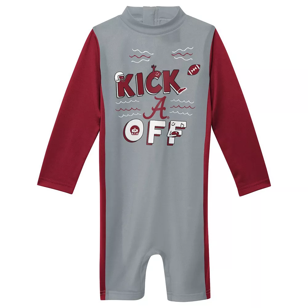Toddler Gray/Crimson Alabama Crimson Tide Wave Runner Wetsuit 1 Toddler Gray/Crimson Alabama Crimson Tide Wave Runner Wetsuit