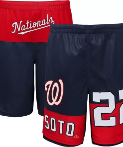 Alternative view of Youth Juan Soto Navy Washington Nationals Pandemonium Name & Number Shorts