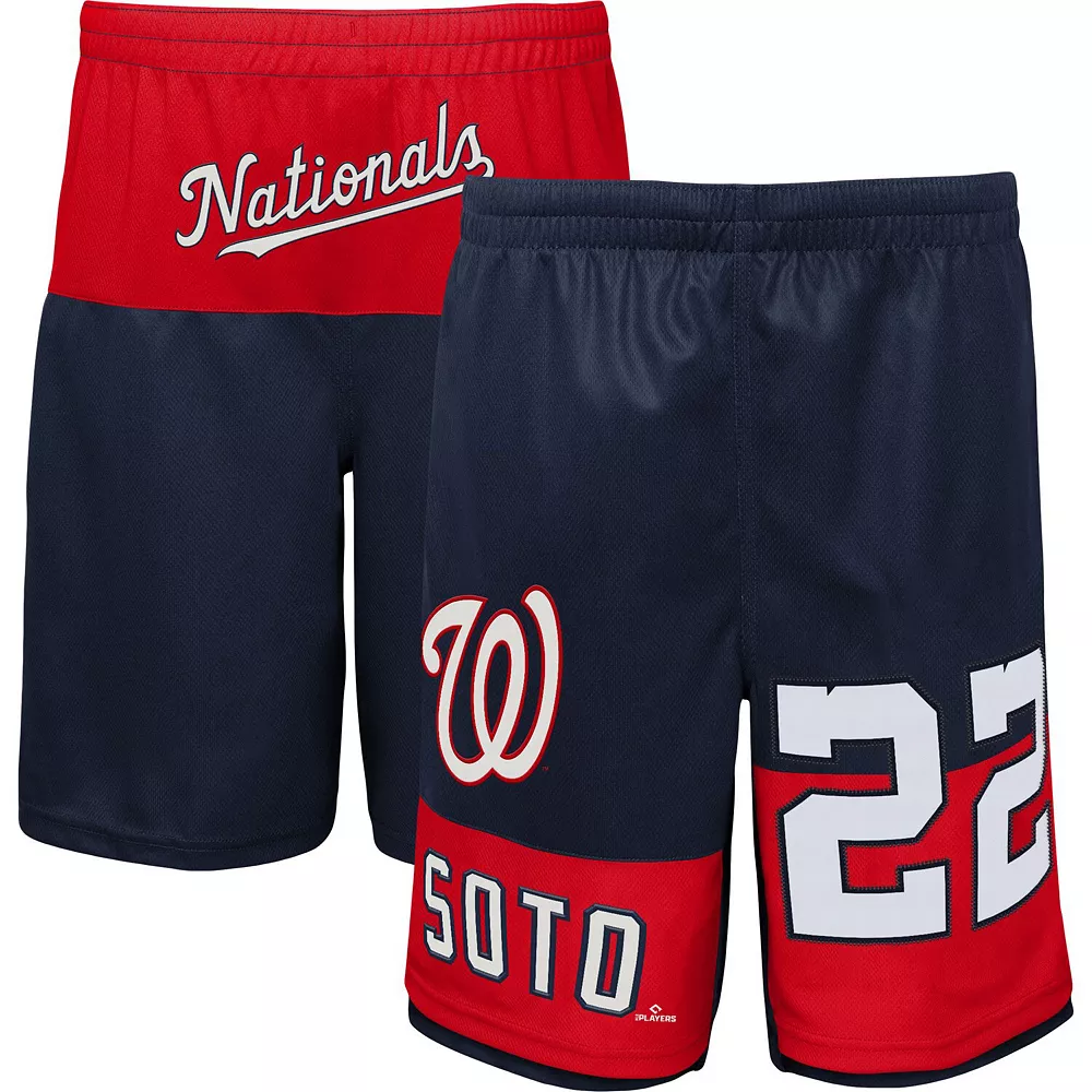 Youth Juan Soto Navy Washington Nationals Pandemonium Name & Number Shorts 2 Youth Juan Soto Navy Washington Nationals Pandemonium Name & Number Shorts - Image 2