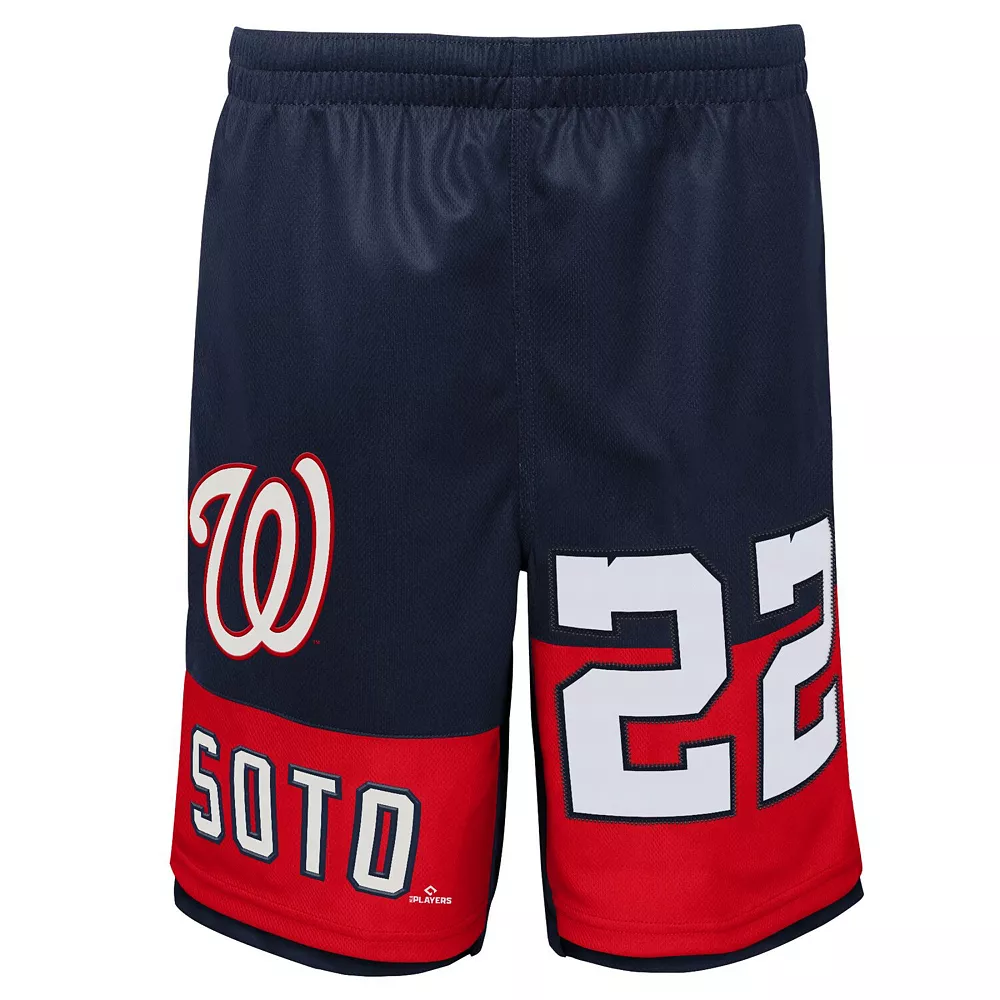 Youth Juan Soto Navy Washington Nationals Pandemonium Name & Number Shorts 3 Youth Juan Soto Navy Washington Nationals Pandemonium Name & Number Shorts - Image 3