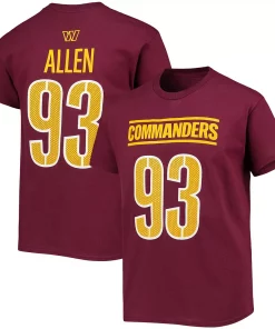 Youth Jonathan Allen Burgundy Washington Commanders Mainliner Player Name & Number T-Shirt