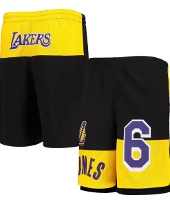 Youth LeBron James Black Los Angeles Lakers Pandemonium Name & Number Shorts -MLB Shop 5822637 ALT
