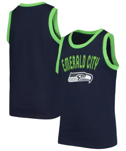Alternative view of Youth College Navy Seattle Seahawks Striker Tank Top