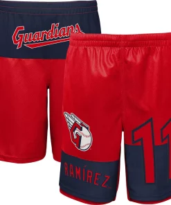 Youth Jose Ramirez Red Cleveland Guardians Pandemonium Name & Number Shorts