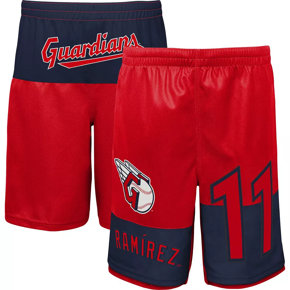 Youth Jose Ramirez Red Cleveland Guardians Pandemonium Name & Number Shorts 1 Youth Jose Ramirez Red Cleveland Guardians Pandemonium Name & Number Shorts