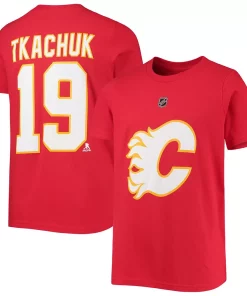 Youth Matthew Tkachuk Red Calgary Flames Name & Number T-Shirt