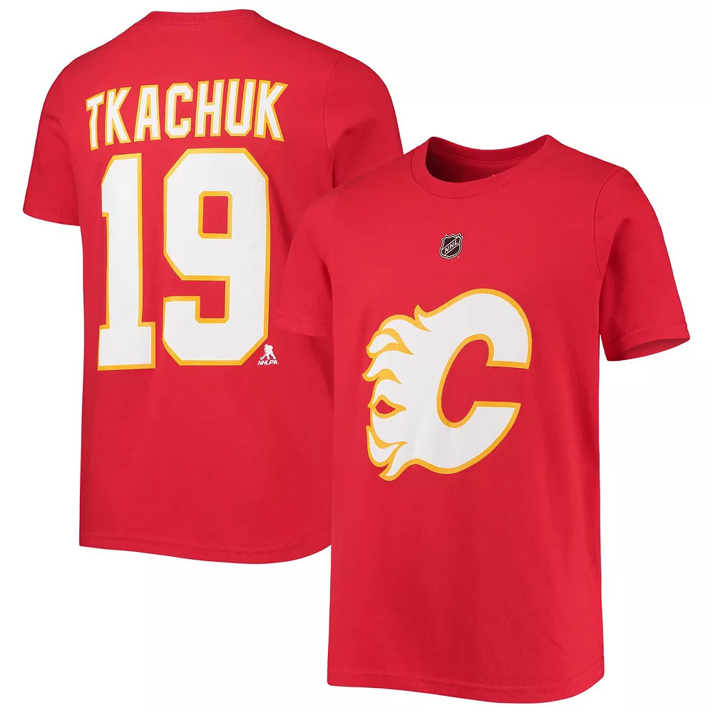 Youth Matthew Tkachuk Red Calgary Flames Name & Number T-Shirt 1 Youth Matthew Tkachuk Red Calgary Flames Name & Number T-Shirt