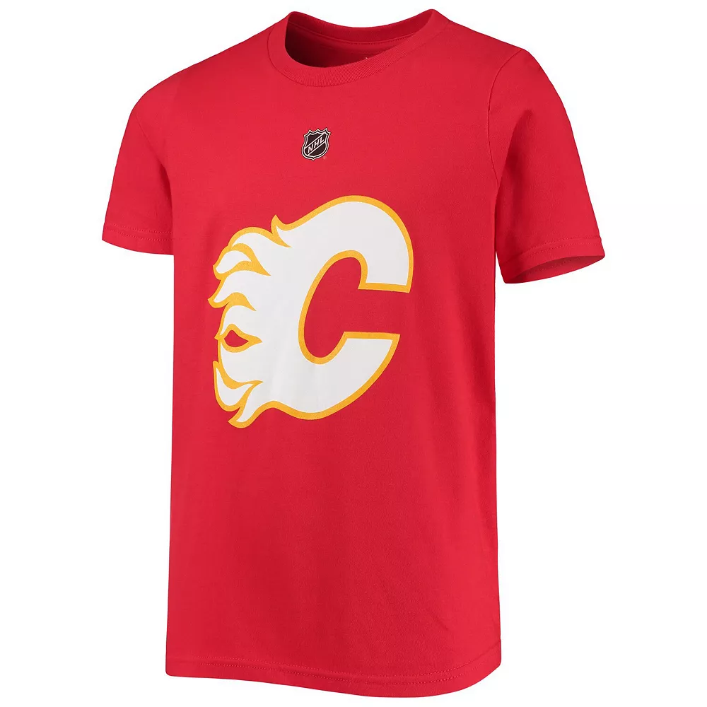 Youth Matthew Tkachuk Red Calgary Flames Name & Number T-Shirt 3 Youth Matthew Tkachuk Red Calgary Flames Name & Number T-Shirt - Image 3