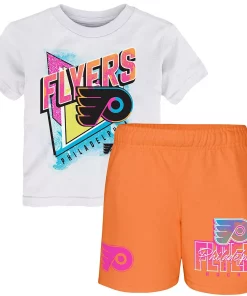 Preschool White/Orange Philadelphia Flyers Wave Breaker T-Shirt & Shorts Set -MLB Shop 5822874 ALT