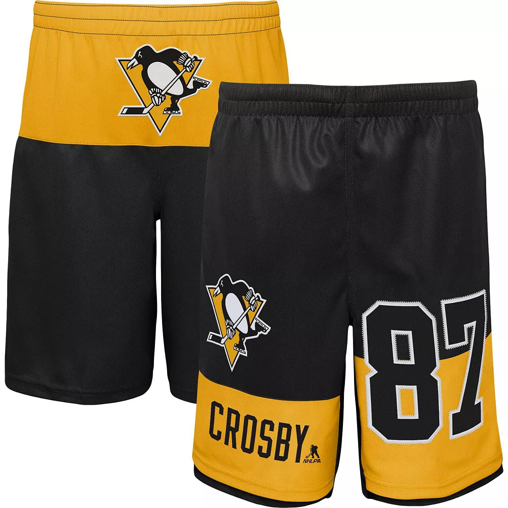 Youth Sidney Crosby Black Pittsburgh Penguins Pandemonium Name & Number Shorts 2 Youth Sidney Crosby Black Pittsburgh Penguins Pandemonium Name & Number Shorts - Image 2
