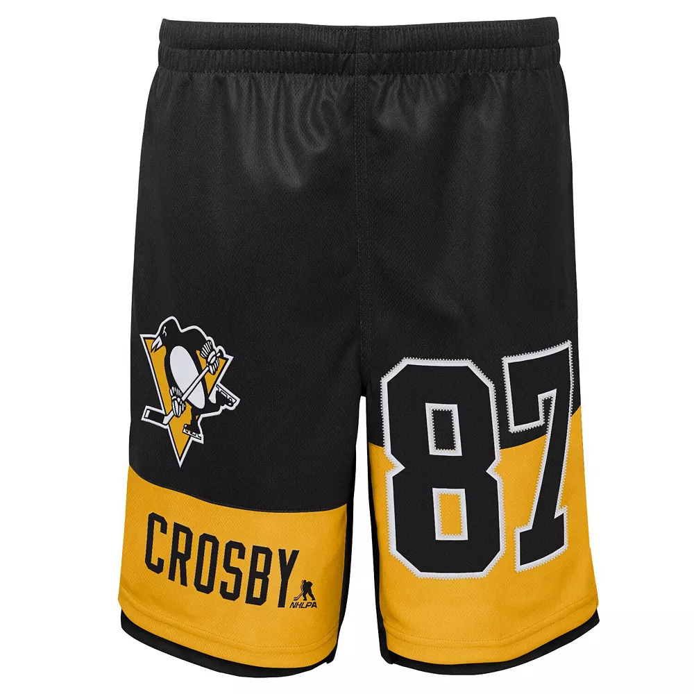 Youth Sidney Crosby Black Pittsburgh Penguins Pandemonium Name & Number Shorts 3 Youth Sidney Crosby Black Pittsburgh Penguins Pandemonium Name & Number Shorts - Image 3