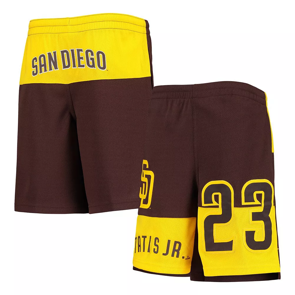 Youth Fernando Tatis Jr. Brown San Diego Padres Pandemonium Name & Number Shorts 1 Youth Fernando Tatis Jr. Brown San Diego Padres Pandemonium Name & Number Shorts