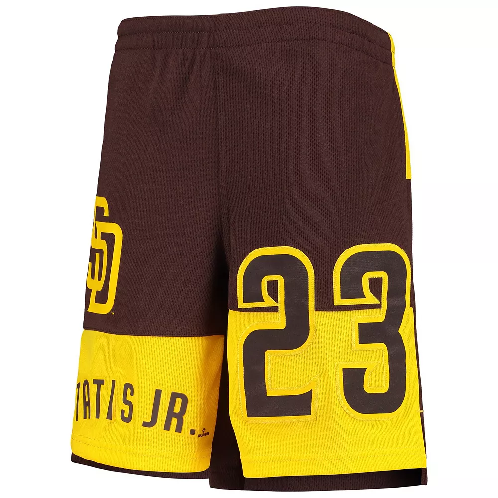 Youth Fernando Tatis Jr. Brown San Diego Padres Pandemonium Name & Number Shorts 3 Youth Fernando Tatis Jr. Brown San Diego Padres Pandemonium Name & Number Shorts - Image 3