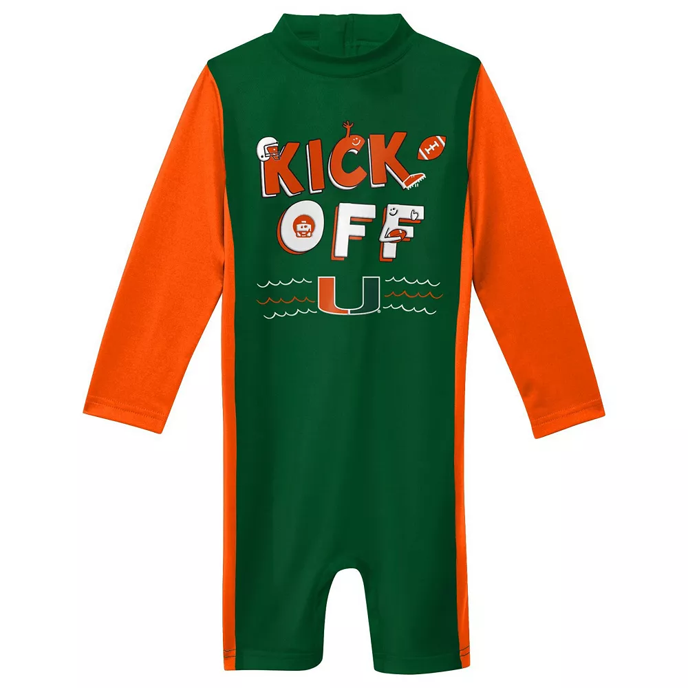 Toddler Green/Orange Miami Hurricanes Wave Runner Wetsuit 1 Toddler Green/Orange Miami Hurricanes Wave Runner Wetsuit