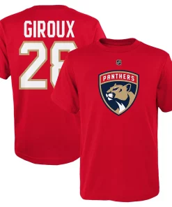 Alternative view of Youth Claude Giroux Red Florida Panthers Name & Number T-Shirt