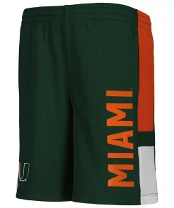 Youth Green Miami Hurricanes Lateral Mesh Performance Shorts -MLB Shop 5907988 ALT2