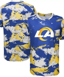 Preschool Royal/Gold Los Angeles Rams Cross Pattern T-Shirt