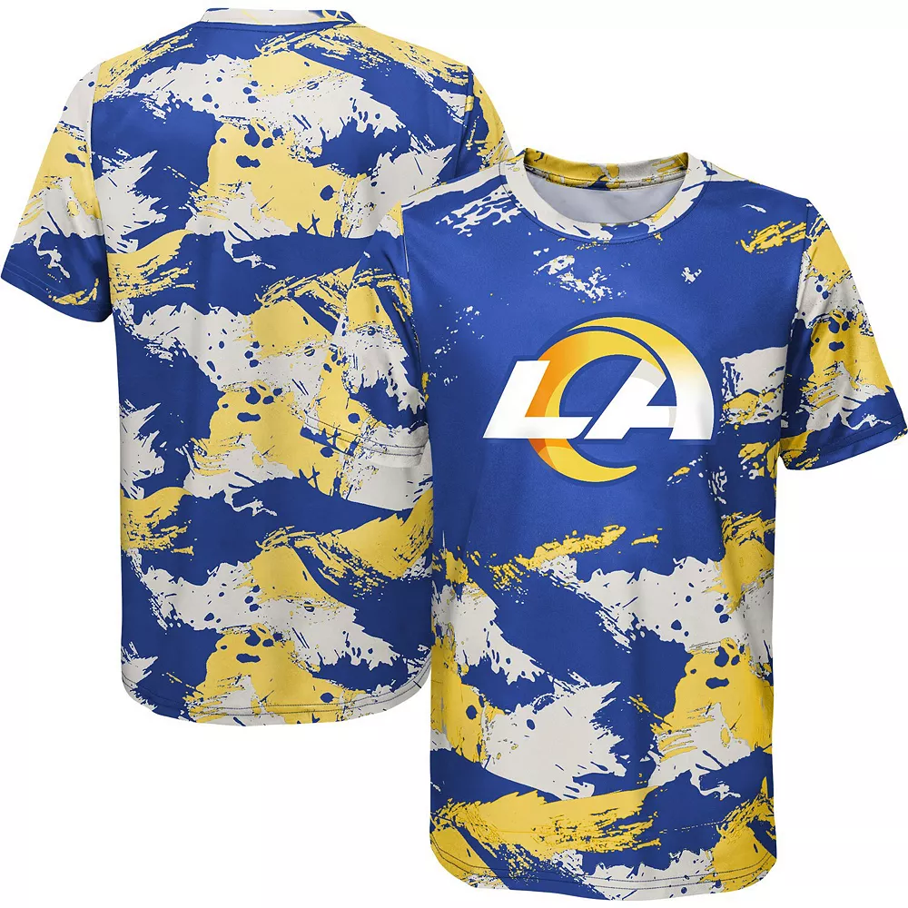 Preschool Royal/Gold Los Angeles Rams Cross Pattern T-Shirt 2 Preschool Royal/Gold Los Angeles Rams Cross Pattern T-Shirt - Image 2
