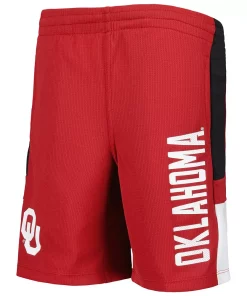 Youth Crimson Oklahoma Sooners Lateral Mesh Performance Shorts -MLB Shop 5908117 ALT2