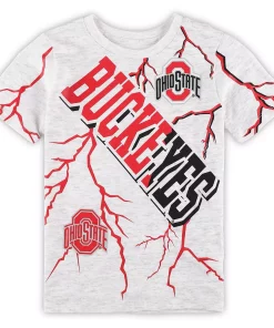 Preschool Heathered Gray Ohio State Buckeyes Highlights Lightning Oversized T-Shirt