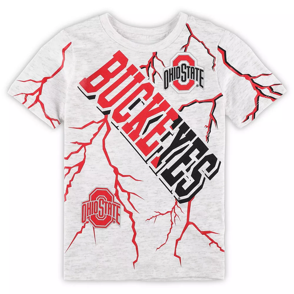 Preschool Heathered Gray Ohio State Buckeyes Highlights Lightning Oversized T-Shirt 1 Preschool Heathered Gray Ohio State Buckeyes Highlights Lightning Oversized T-Shirt
