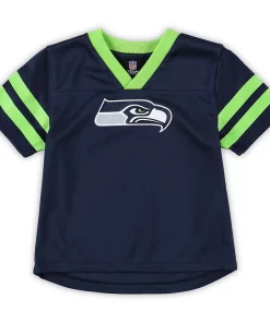 Toddler College Navy/Neon Green Seattle Seahawks Red Zone V-Neck Jersey Top & Pants Set -MLB Shop 5908597 ALT2