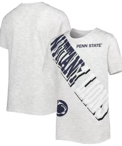 Youth White Penn State Nittany Lions Highlight Lightning Print Oversized T-Shirt