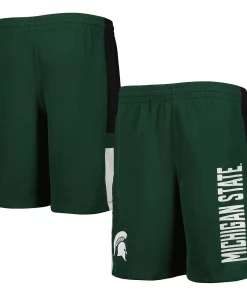 Youth Green Michigan State Spartans Lateral Mesh Performance Shorts
