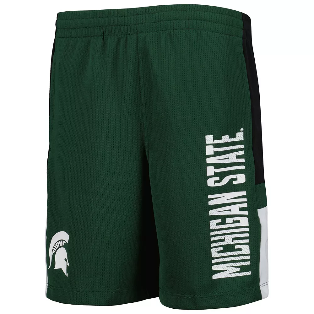 Youth Green Michigan State Spartans Lateral Mesh Performance Shorts 3 Youth Green Michigan State Spartans Lateral Mesh Performance Shorts - Image 3