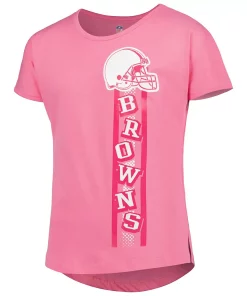Girls Youth Pink Cleveland Browns Fair Catch Dolman T-Shirt 5 Girls Youth Pink Cleveland Browns Fair Catch Dolman T-Shirt -MLB Shop 5915941 ALT2