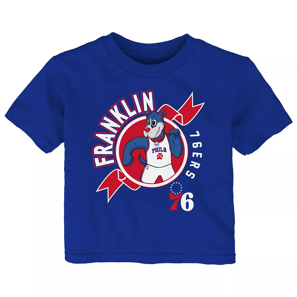 Toddler Royal Philadelphia 76ers Ready to Play Franklin Mascot T-Shirt 1 Toddler Royal Philadelphia 76ers Ready to Play Franklin Mascot T-Shirt
