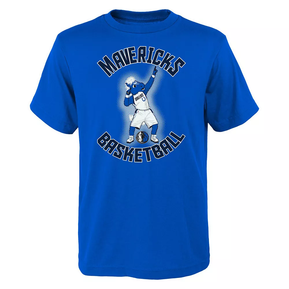 Youth Blue Dallas Mavericks Mascot Show T-Shirt 1 Youth Blue Dallas Mavericks Mascot Show T-Shirt
