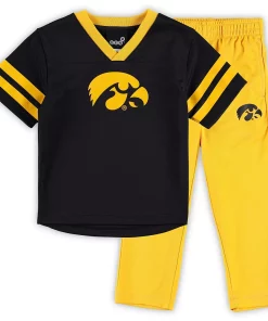 Preschool Black/Gold Iowa Hawkeyes Red Zone Jersey & Pants Set