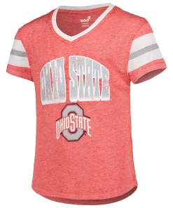 Youth Scarlet Ohio State Buckeyes Catch The Wave V-Neck T-Shirt -MLB Shop 5917369 ALT2