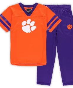 Preschool Orange/Purple Clemson Tigers Red Zone Jersey & Pants Set
