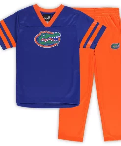 Preschool Royal/Orange Florida Gators Red Zone Jersey & Pants Set