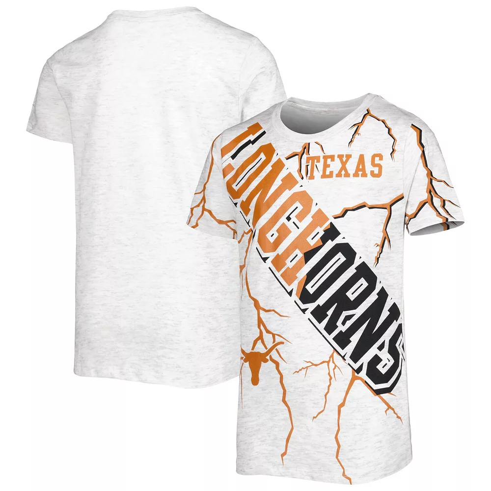 Youth White Texas Longhorns Highlight Lightning Print T-Shirt 2 Youth White Texas Longhorns Highlight Lightning Print T-Shirt - Image 2