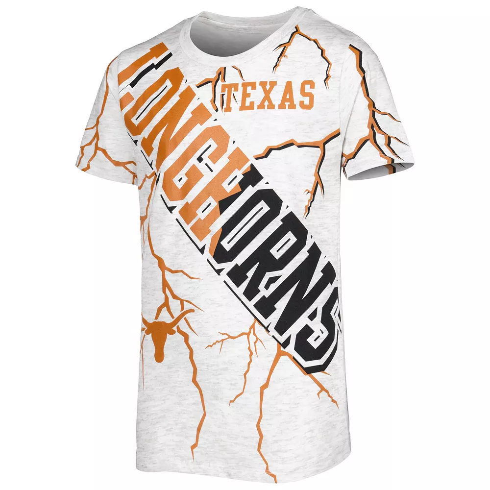 Youth White Texas Longhorns Highlight Lightning Print T-Shirt 3 Youth White Texas Longhorns Highlight Lightning Print T-Shirt - Image 3