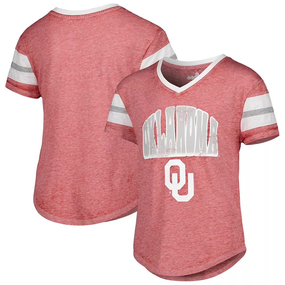 Youth Crimson Oklahoma Sooners Catch The Wave V-Neck T-Shirt 2 Youth Crimson Oklahoma Sooners Catch The Wave V-Neck T-Shirt - Image 2