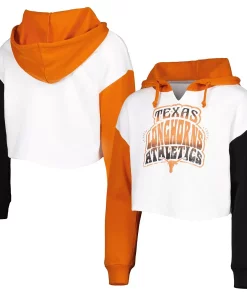 Alternative view of Girls Youth White/Texas Orange Texas Longhorns Color Run Fleece Pullover Hoodie
