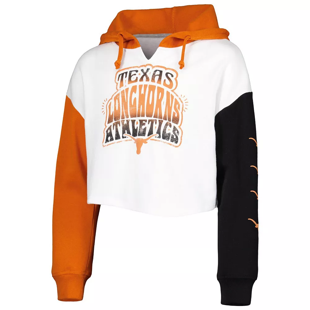 Girls Youth White/Texas Orange Texas Longhorns Color Run Fleece Pullover Hoodie 3 Girls Youth White/Texas Orange Texas Longhorns Color Run Fleece Pullover Hoodie - Image 3