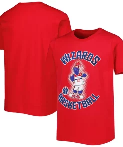 Youth Red Washington Wizards Mascot Show T-Shirt